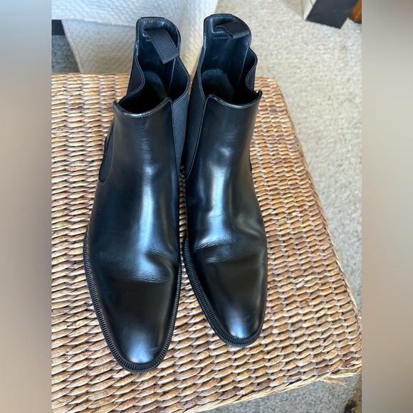 Giorgio Armani Black Leather Ankle Boots